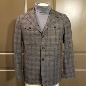 Tailor Made Bespoke-Style Grey Wool Checked Sports Coat Size Medium